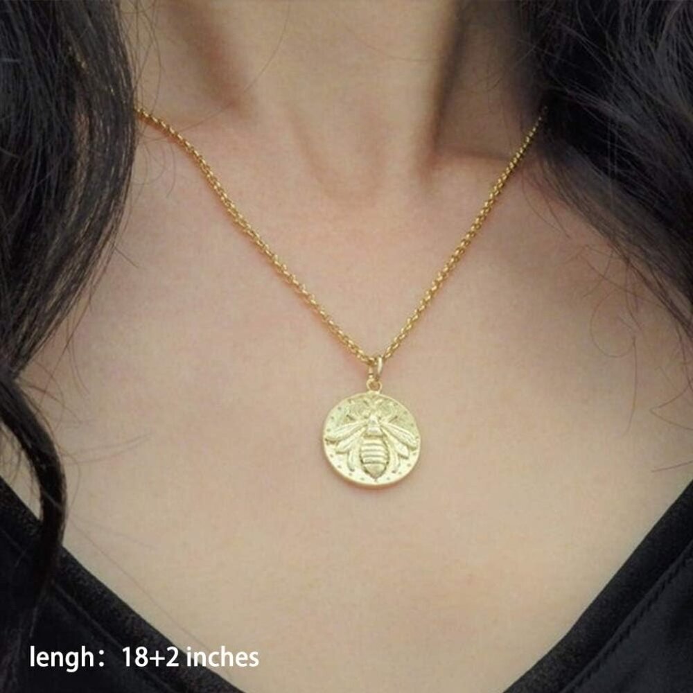 Gold Layered Necklaces for Women - 14K Gold Plated Handmade Multilayer Bar Pearl - Picture 3 of 6